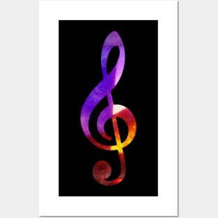 Treble in Purple and Orange Posters and Art